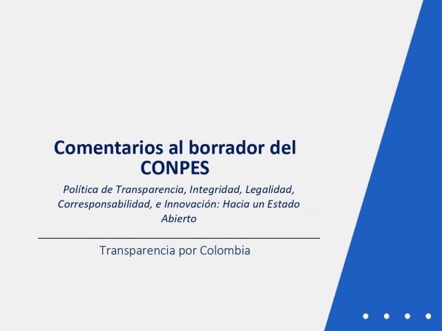 Comentarios al borrador del CONPES