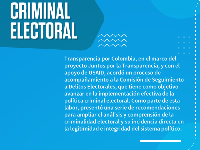 Sobre la política criminal electoral